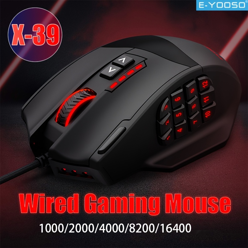 Pc Gaming Editing - E-YOOSO RGB-Gaming-Maus mit Kabel, ergonomische Form,