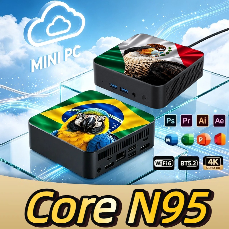 Pc Gaming Intel - Neuer 2026 Mexiko-Brasilien-Flaggen-Hochleistungs-Intel-Core-N95 16GB RAM 2TB