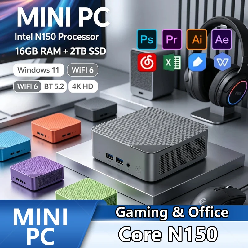 Mini-PC Intel N150, 16GB+2TB S – Pc Gaming Editing Bewertung und Preis